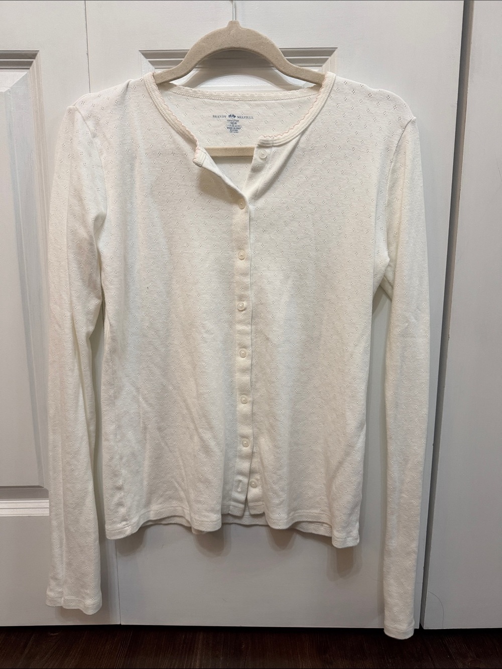 Brandy Melville Pointelle Cardigan White Size S